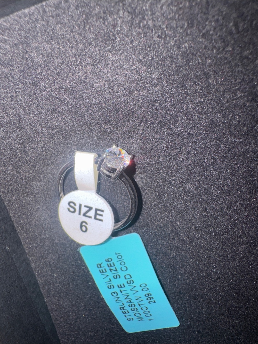 Sterling Silver Ring Size 6 - 1.00 CT VVSD Color